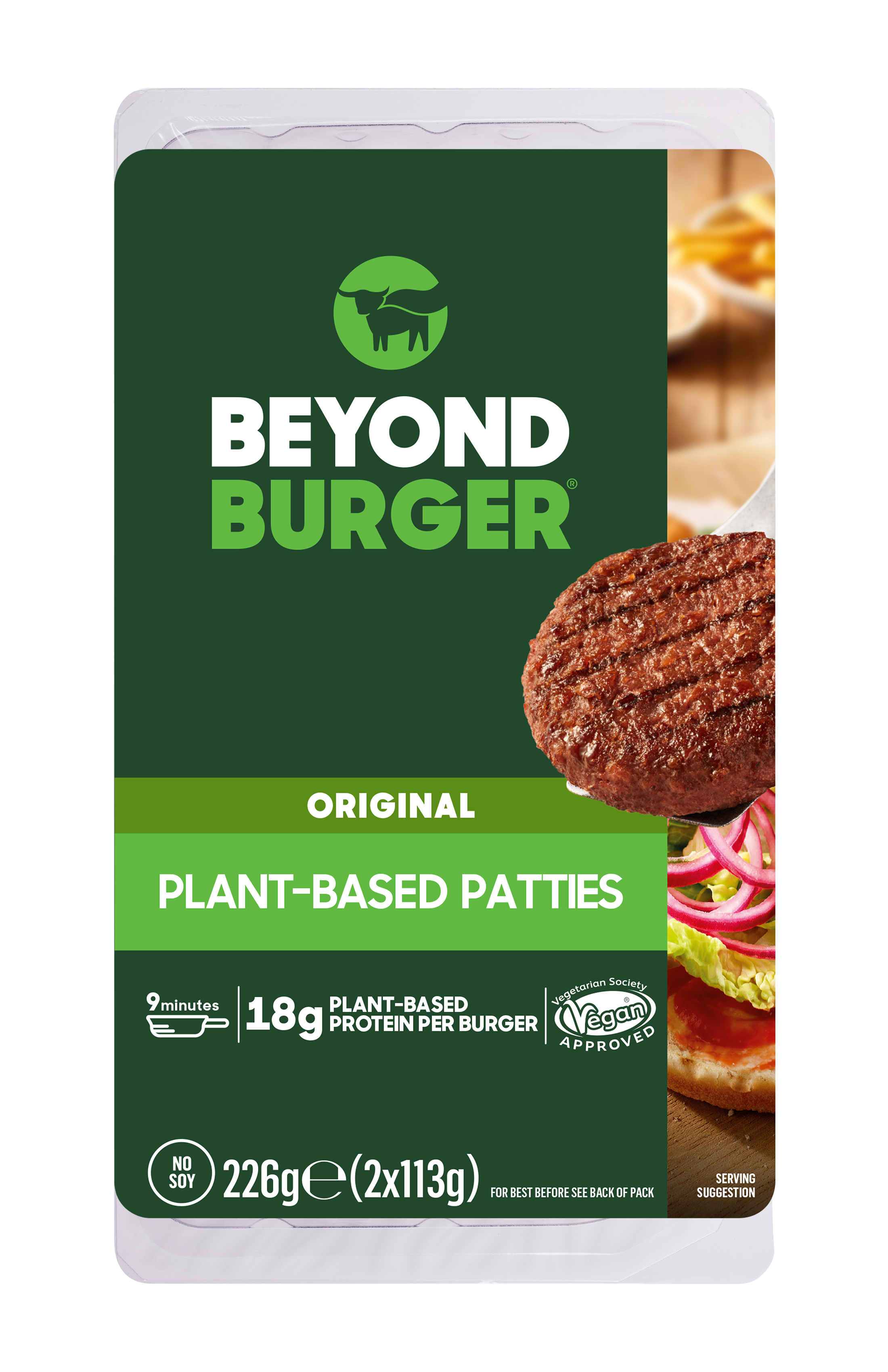 Roślinny burger na bazie białka grochu | Produkt głęboko mrożony