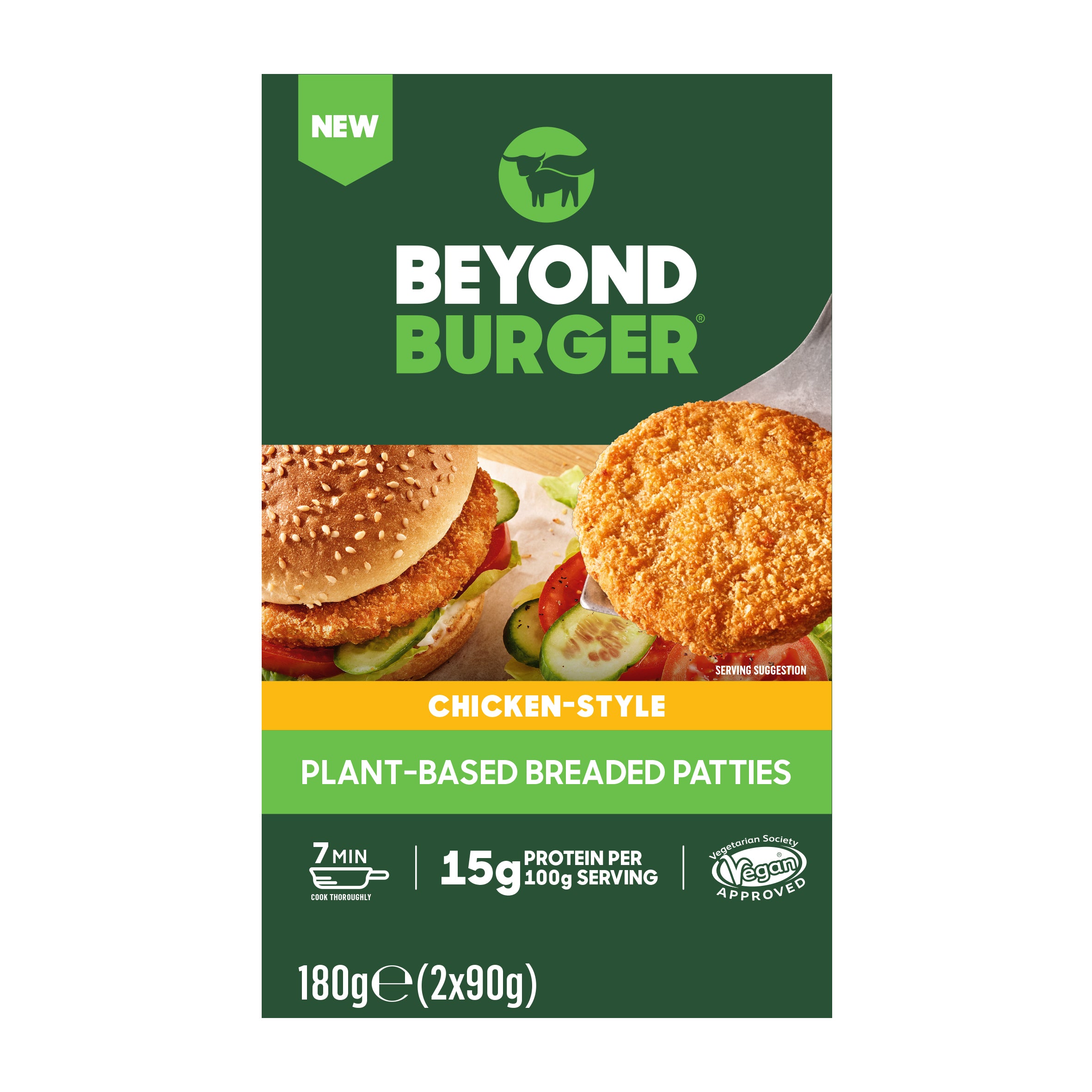 Panierowany roślinny burger inspirowany kurczakiem | Produkt głęboko mrożony