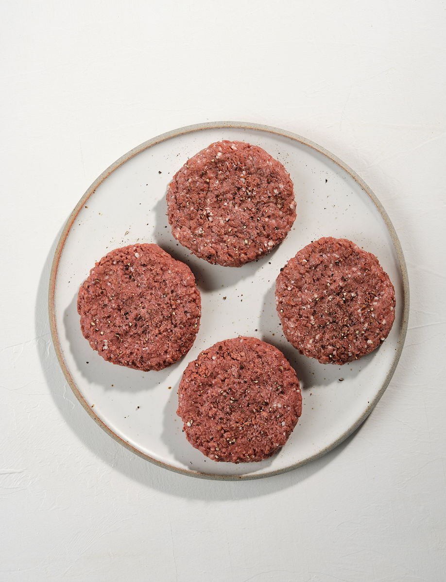 Roślinny burger na bazie białka grochu | Produkt głęboko mrożony